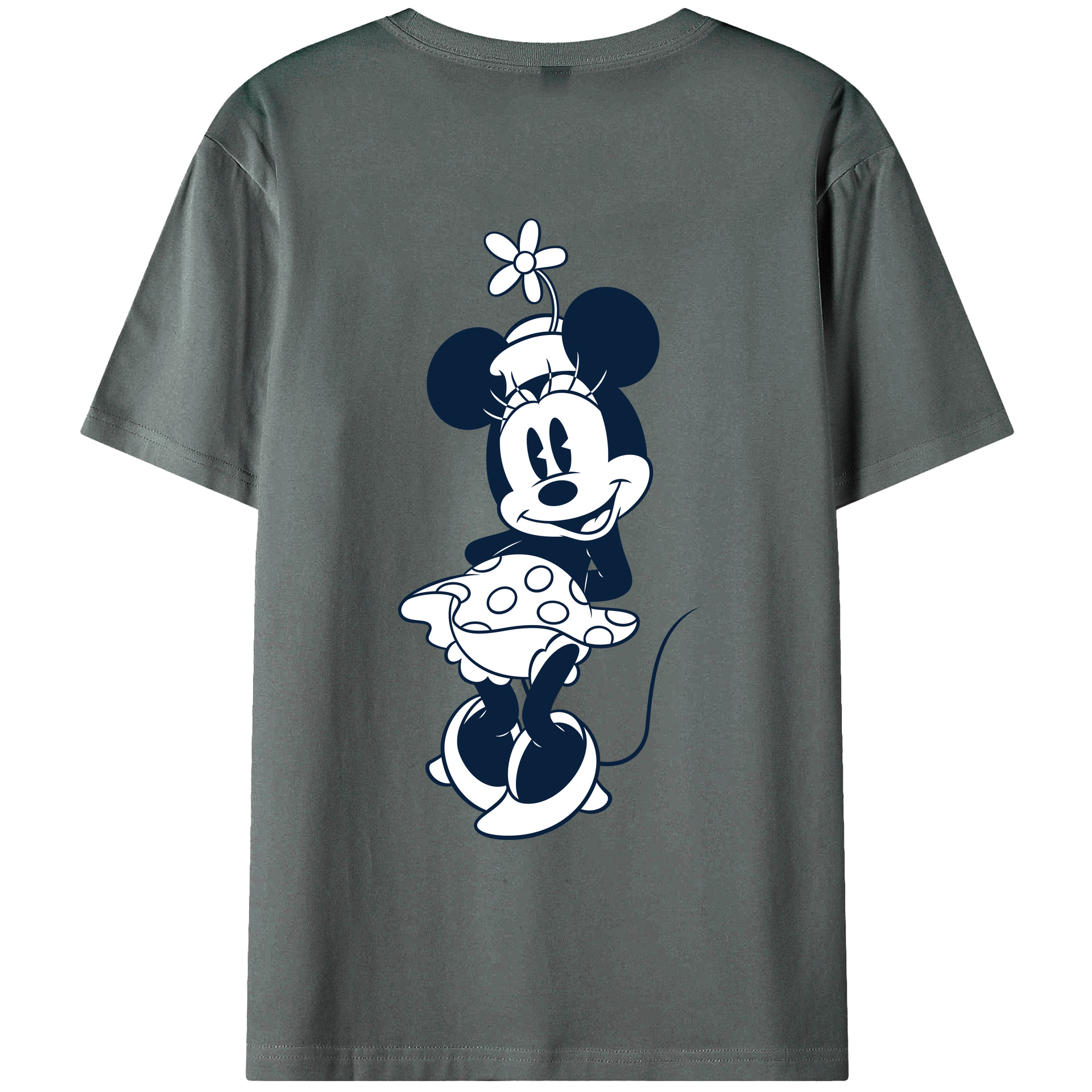 ミッキーマウス Mickey Mouse 綿100％ メンズ半袖Tシャツ（バックプリント） 通気性